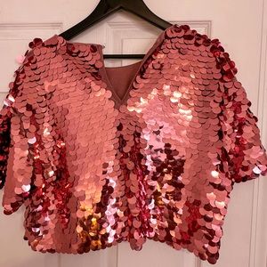 Pink Sequin Top